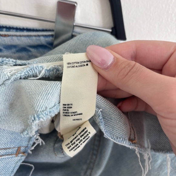 Free People A-Line Denim Mini Skirt distressed size 27 - Picture 4 of 5